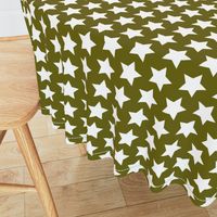 white stars on olive