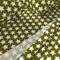 white stars on olive