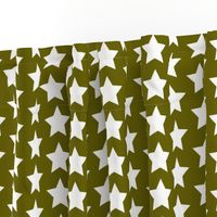 white stars on olive