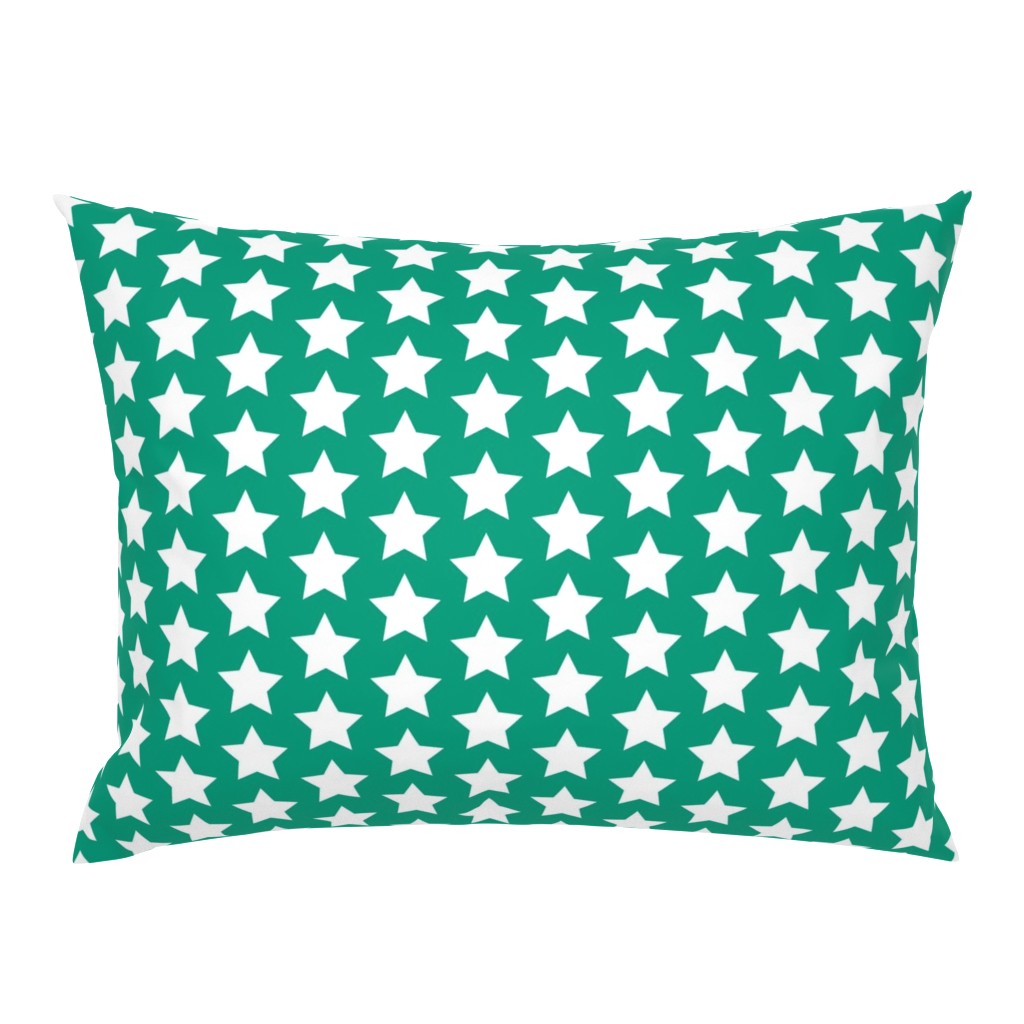 white star on teal