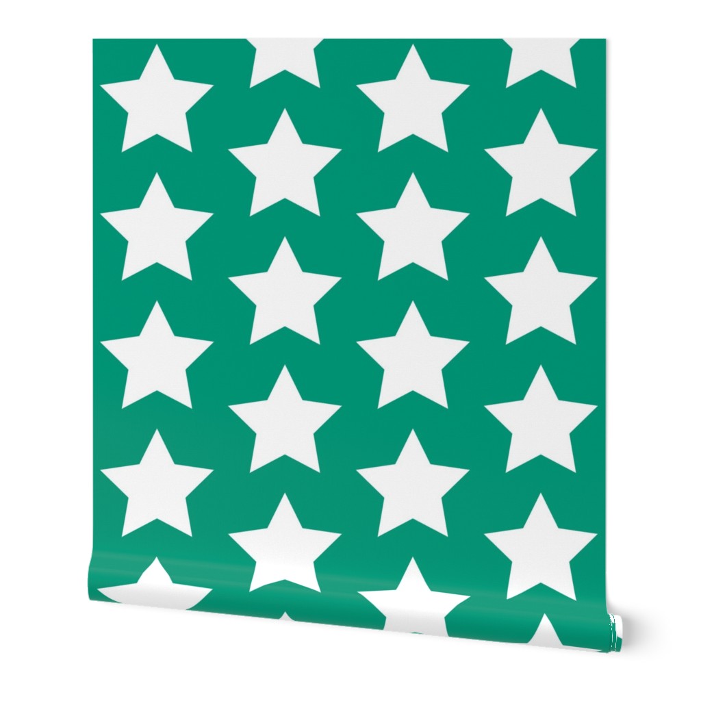 white star on teal