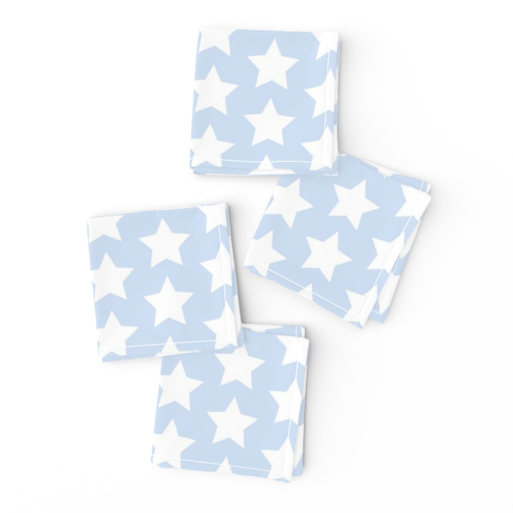 white stars on light blue 