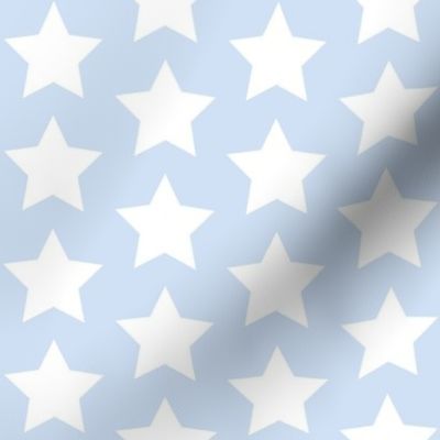 white stars on light blue 