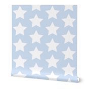 white stars on light blue 