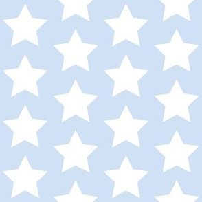 white stars on light blue 