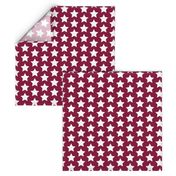 white stars on maroon