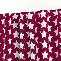 white stars on maroon