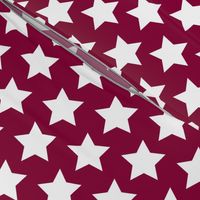 white stars on maroon