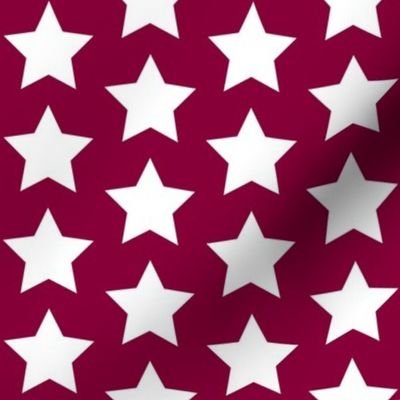 white stars on maroon