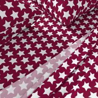 white stars on maroon