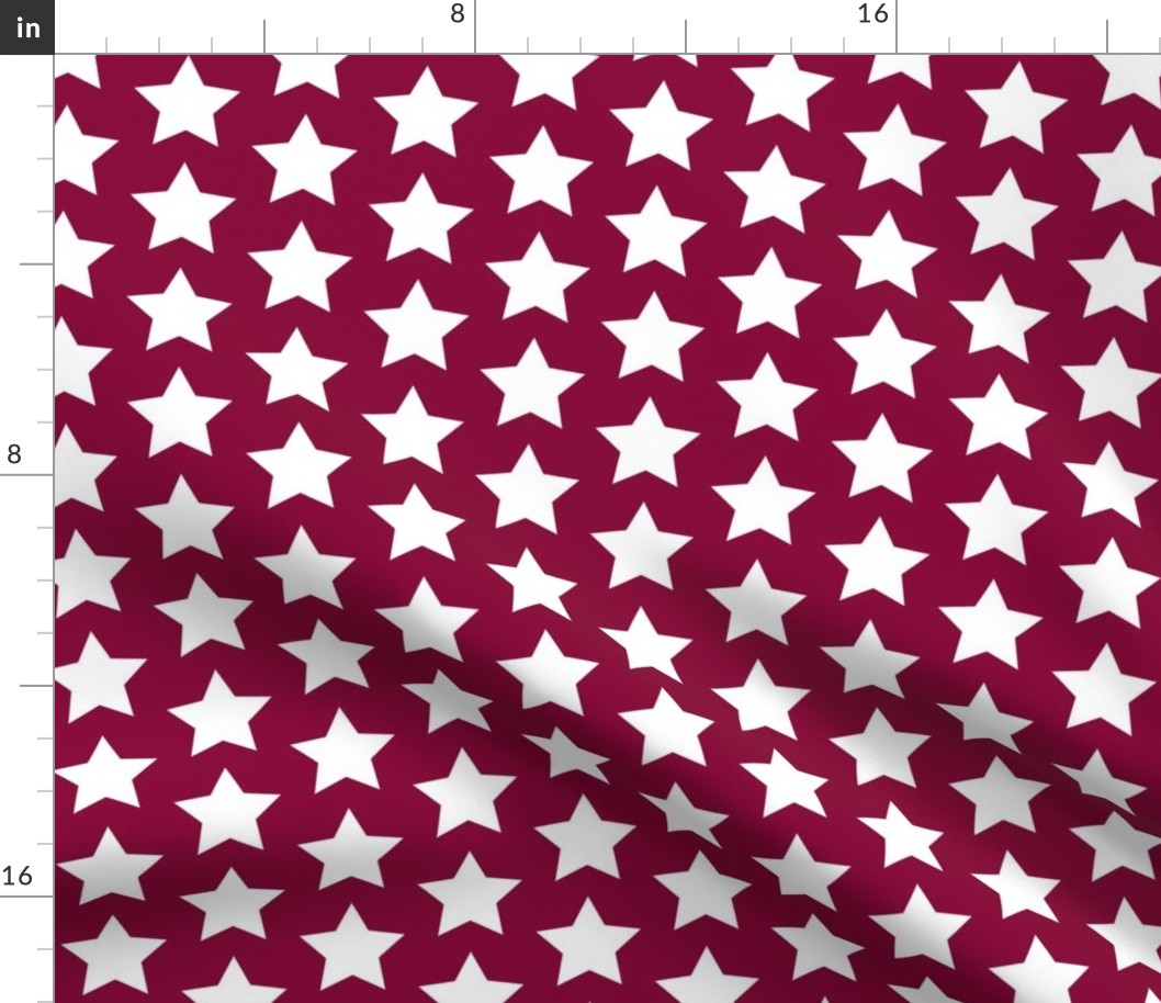 white stars on maroon