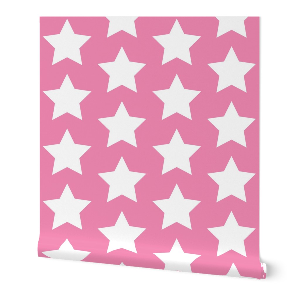 white stars on pink