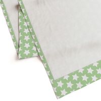 white stars on mint green