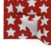 white stars on scarlet