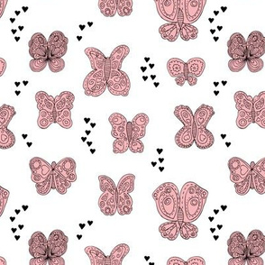 Sweet butterfly love spring summer design hearts girls pink