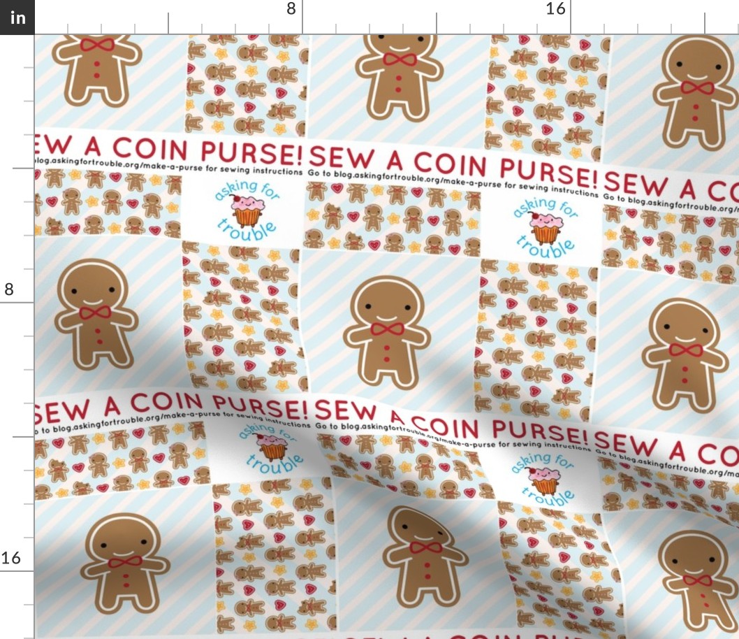 Cookie Cute Gingerbread Man Coin Purse - Cut & Sew Pattern