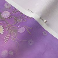 8x12-Inch Mirrored Repeat of Butterfly Scrolls in Orchid Purple