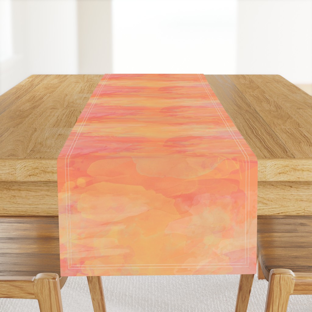 Coral Sunset Watercolor Paint Effect