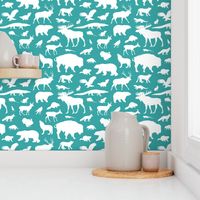 North American Animals on Teal