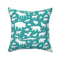 North American Animals on Teal