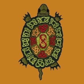 Celtic Turtle Emcroidery on Desert Sun