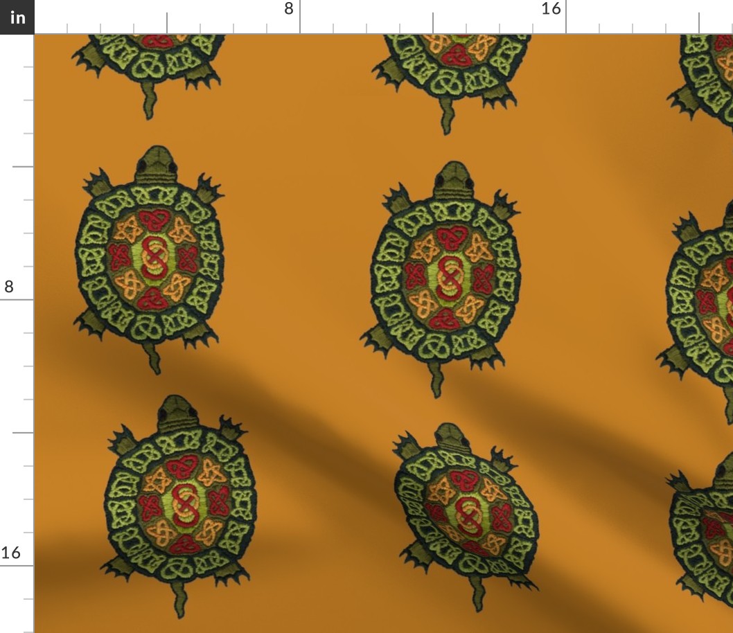 Celtic Turtle Emcroidery on Desert Sun