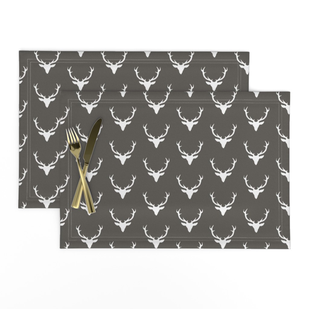 White textured deer on Gray