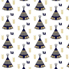 Navy and gold teepee Tee Pee