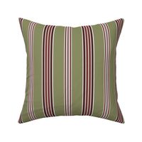 Ticking Stripe Crimson Green