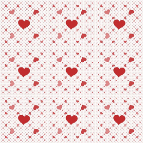 Red Hearts on White
