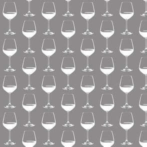Wine Glass on Gray - Small (2")
