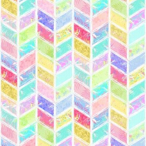 Rainbow Smudgy Patchwork Chevron