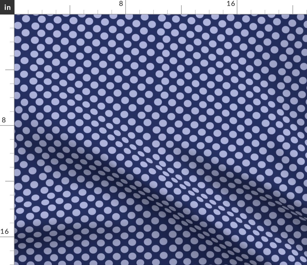 Polka Dotty in blue violet on ink