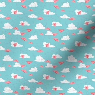 *UPDATED* Air Mail: Pink paper airplanes in a blue sky. *UPDATED* 