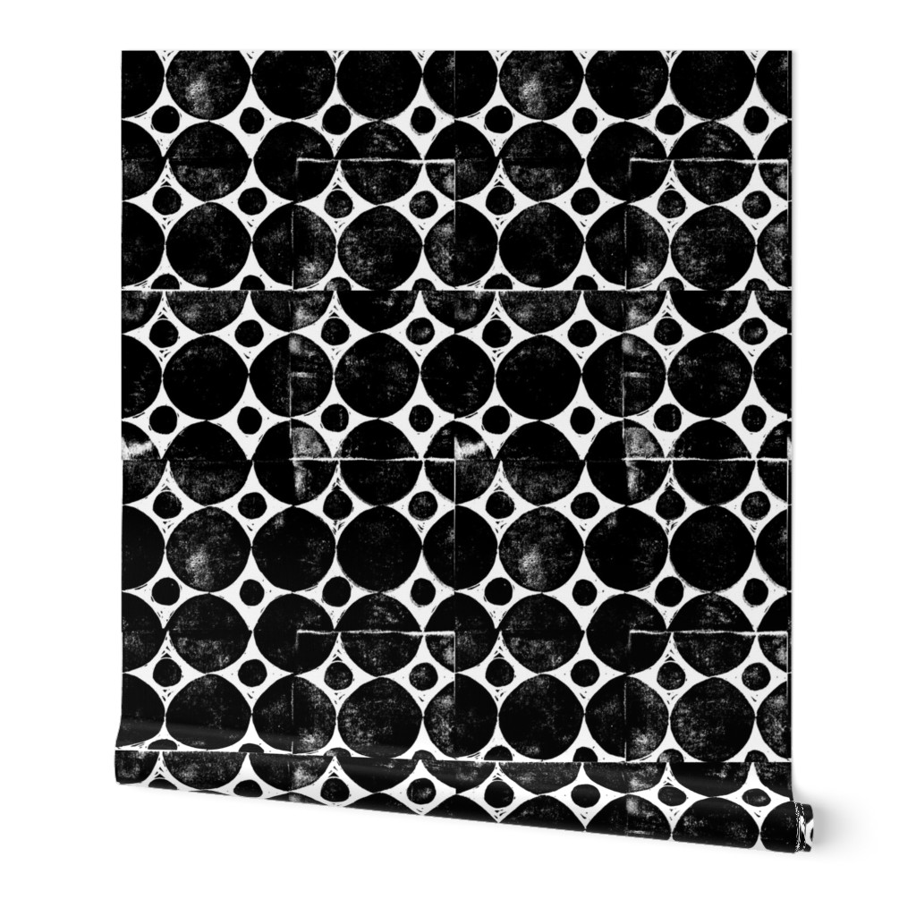 Black circles block print