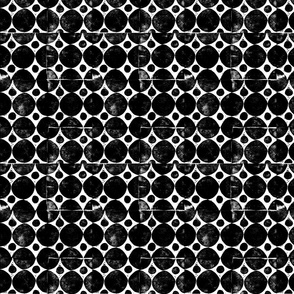 Black circles block print