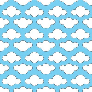 White Clouds on Sky Blue