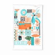 na paila Tea Towel & Wall Hanging* (Orange and Turquoise) || vintage hawaii