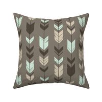 Arrow Feather-taupe/brown/mint/cream