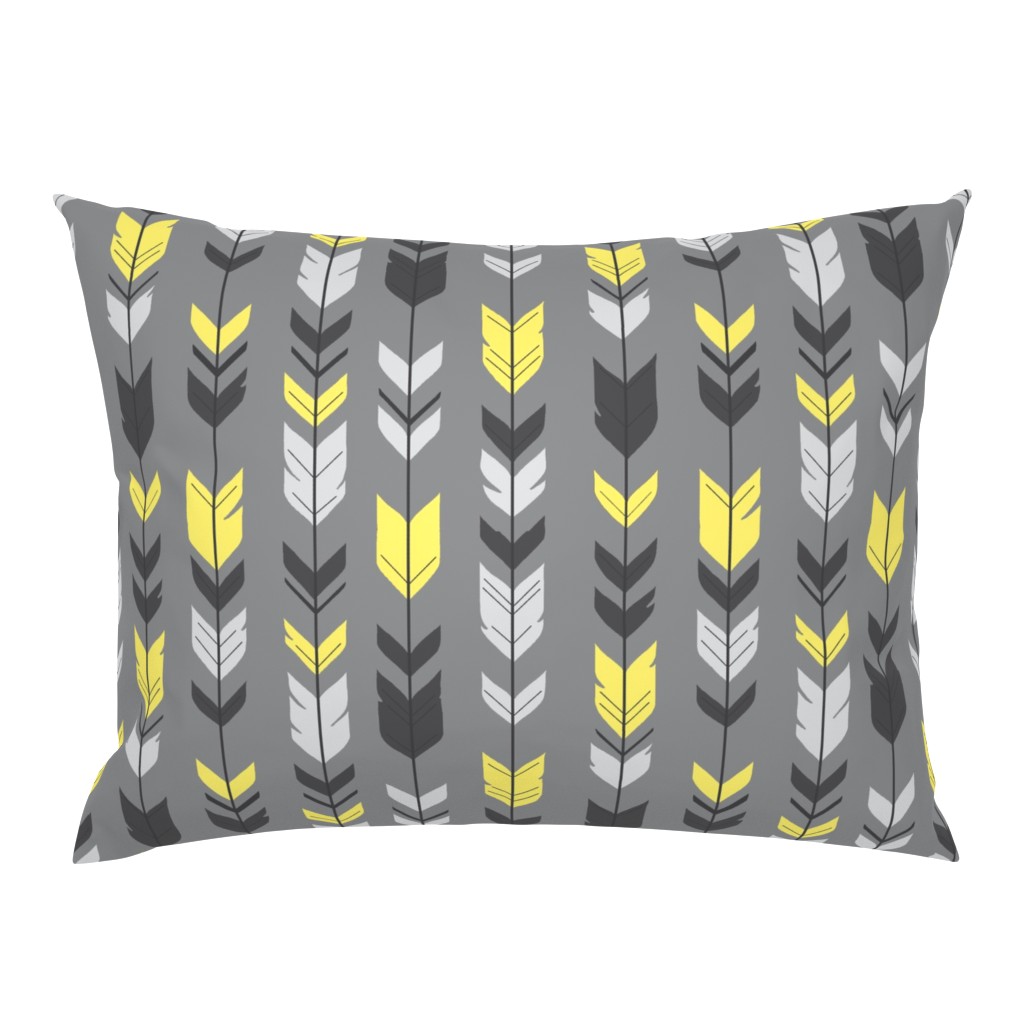 Arrow Feather- bright yellow Grey/Sunshine