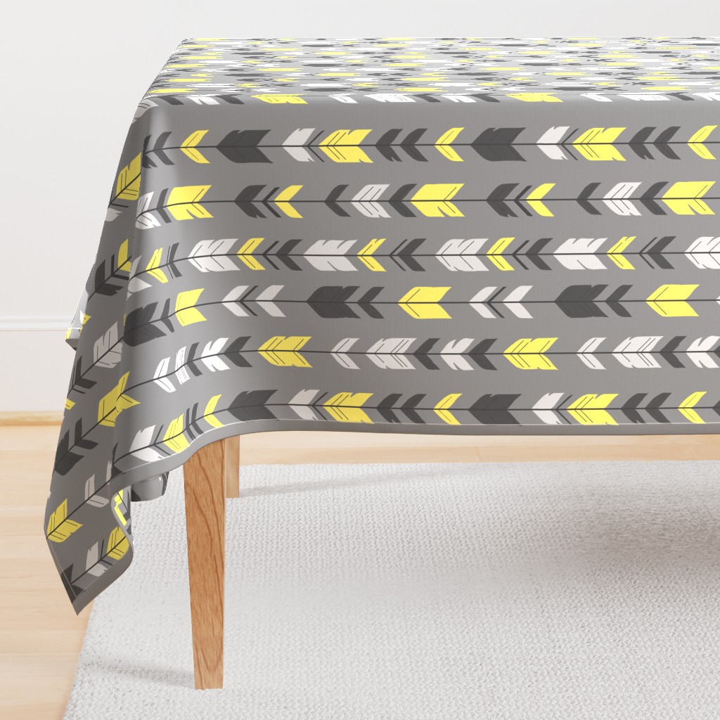 Arrow Feather- bright yellow Grey/Sunshine