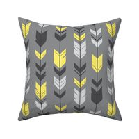 Arrow Feather- bright yellow Grey/Sunshine