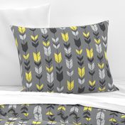 Arrow Feather- bright yellow Grey/Sunshine