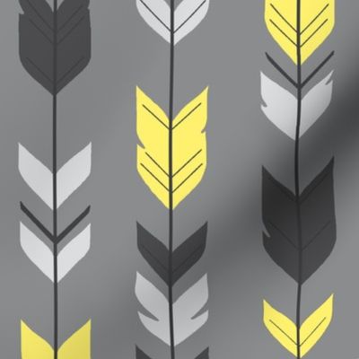 Arrow Feather- bright yellow Grey/Sunshine