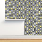 Arrow Feather- bright yellow Grey/Sunshine