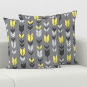 Arrow Feather- bright yellow Grey/Sunshine