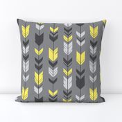 Arrow Feather- bright yellow Grey/Sunshine