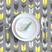 Arrow Feather- bright yellow Grey/Sunshine