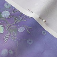 8x12-Inch Mirrored Repeat of Butterfly Scrolls in Periwinkle Blue