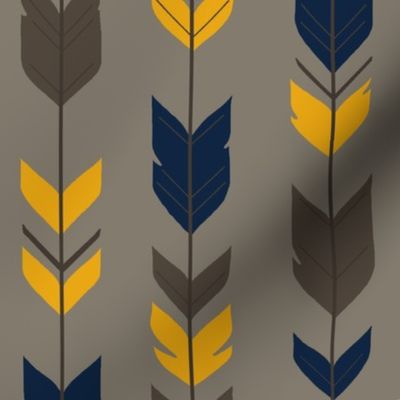 Arrow Feathers-navy/gold/brown